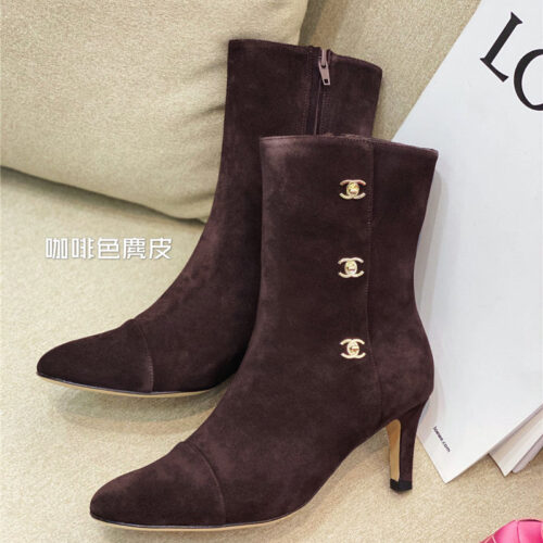 High Quality Luxury Chanel High-Heeled Pointed Boots – Style 35494