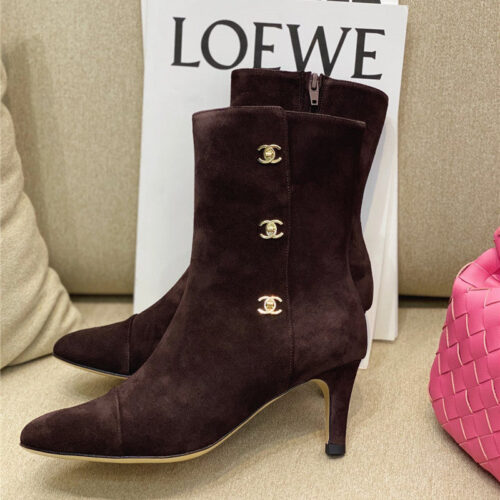 High Quality Luxury Chanel High-Heeled Pointed Boots – Style 35494 product detail