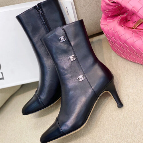 High Quality Luxury Chanel High-Heeled Pointed Boots – Style 14598 product detail