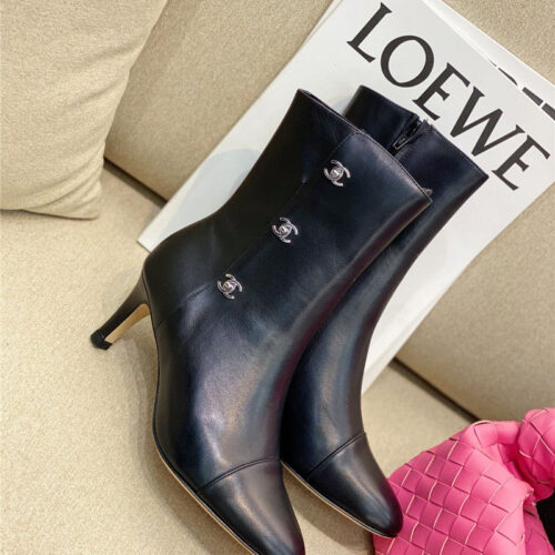 High Quality Luxury Chanel High-Heeled Pointed Boots – Style 14598 product detail