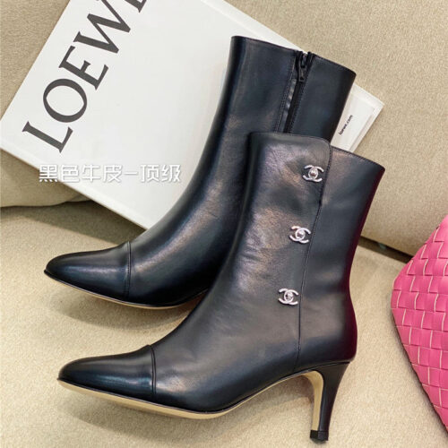 High Quality Luxury Chanel High-Heeled Pointed Boots – Style 14598