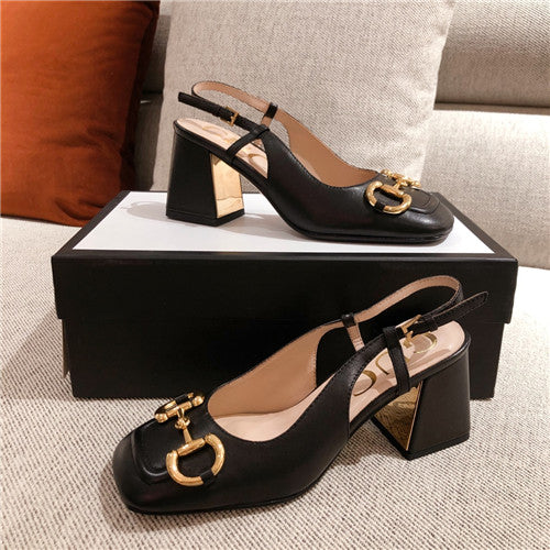 High Quality Luxury Gucci Horsebit Heel Shoes