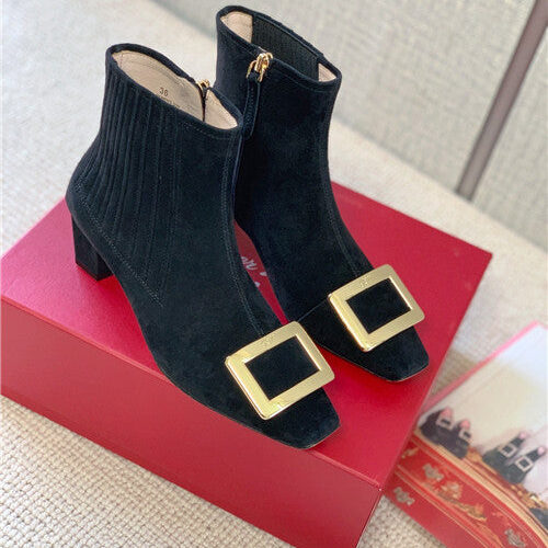 High Quality Luxury Roger Vivier Belle Vivier Suede Boots