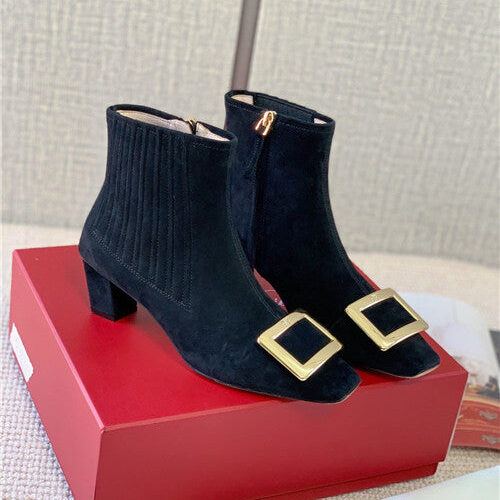 High Quality Luxury Roger Vivier Belle Vivier Suede Boots alternate view