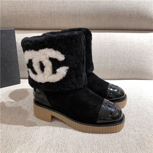 High Quality Luxury Chanel Wool Ankle Boots
