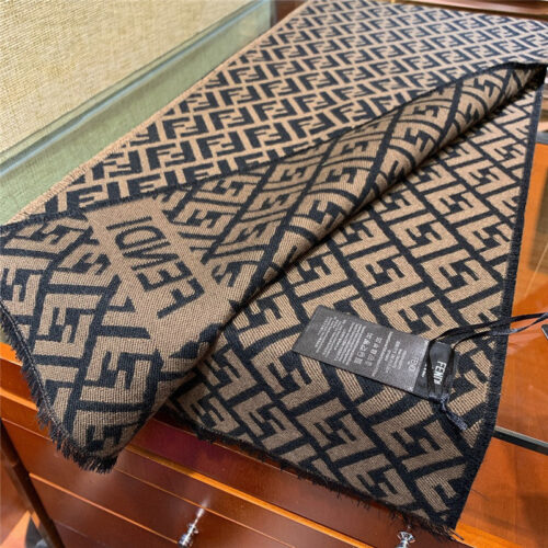 High Quality Luxury Fendi Wool FF Logo Scarf Shawl product detail