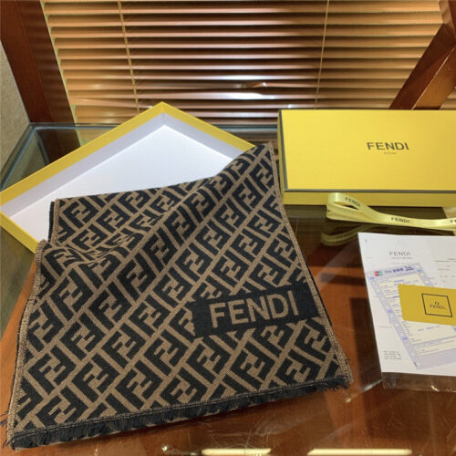 High Quality Luxury Fendi Wool FF Logo Scarf Shawl product detail