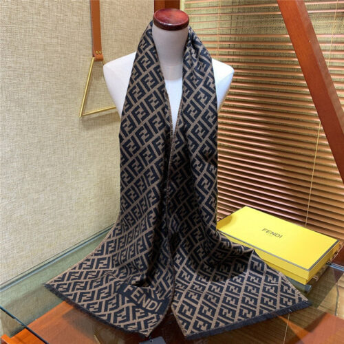 High Quality Luxury Fendi Wool FF Logo Scarf Shawl