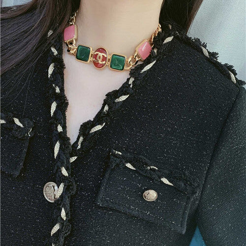 High Quality Luxury Chanel Glass Necklace alternate view