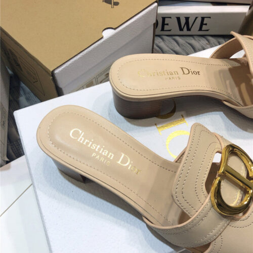 High Quality Luxury Dior Cd Letter Metal Logo Flat Hollow Sandals – Style 21126 product detail