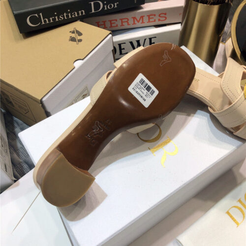 High Quality Luxury Dior Cd Letter Metal Logo Flat Hollow Sandals – Style 21126 product detail