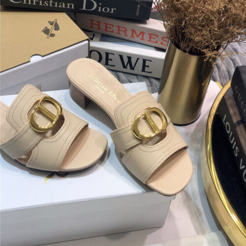 High Quality Luxury Dior Cd Letter Metal Logo Flat Hollow Sandals – Style 21126 product detail
