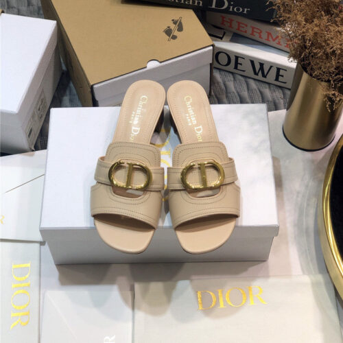 High Quality Luxury Dior Cd Letter Metal Logo Flat Hollow Sandals – Style 21126 product detail