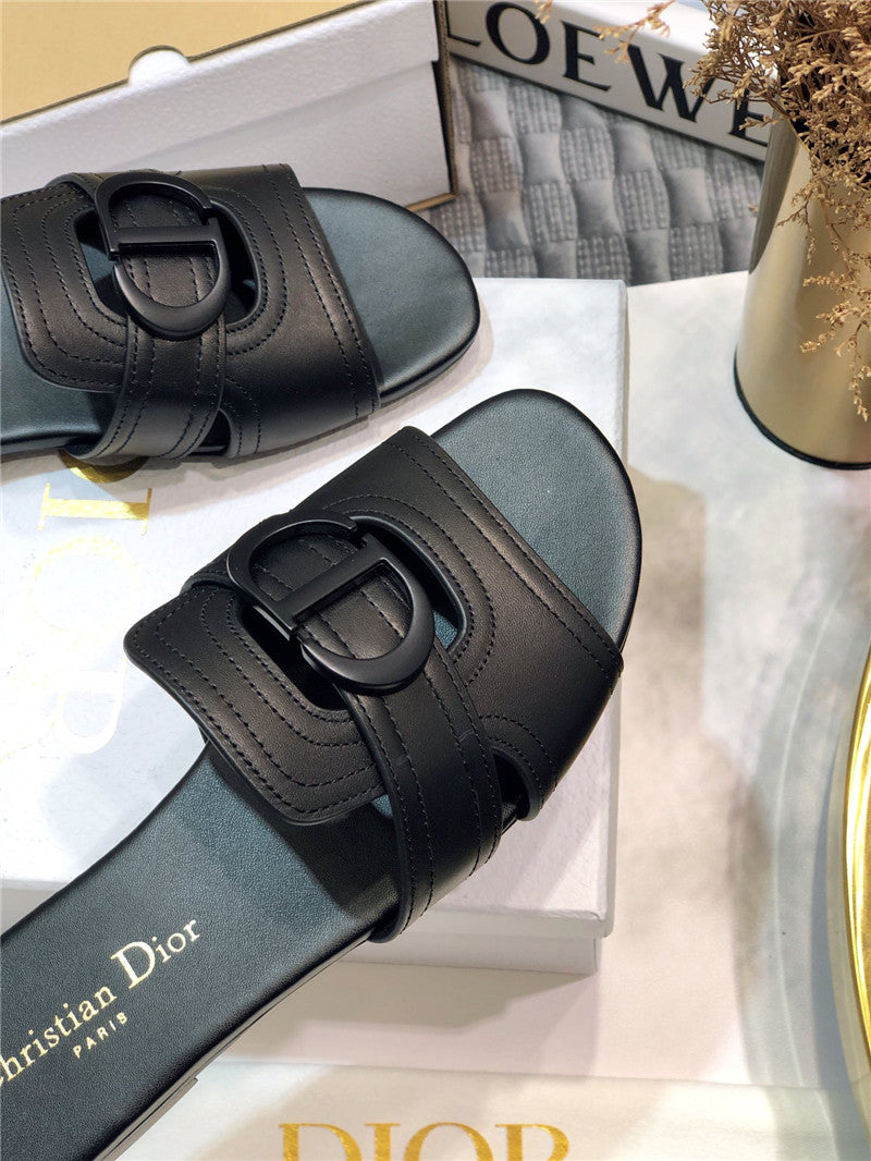 High Quality Luxury Dior Cd Letter Metal Logo Flat Hollow Sandals – Style 29606 product detail