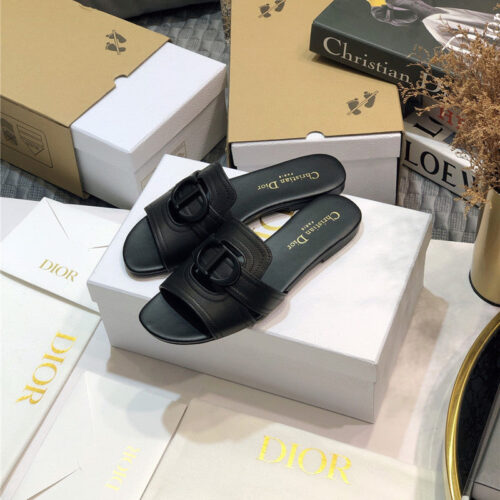 High Quality Luxury Dior Cd Letter Metal Logo Flat Hollow Sandals – Style 29606 alternate view