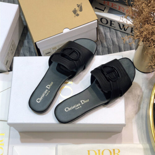 High Quality Luxury Dior Cd Letter Metal Logo Flat Hollow Sandals – Style 29606 product detail