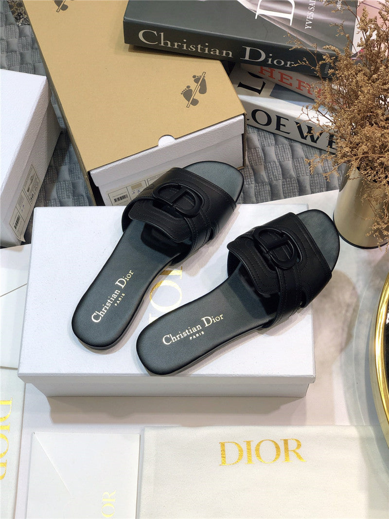 High Quality Luxury Dior Cd Letter Metal Logo Flat Hollow Sandals – Style 29606 product detail
