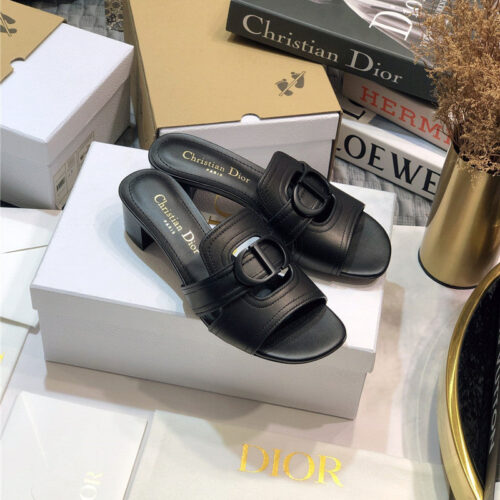 High Quality Luxury Dior Cd Letter Metal Logo Flat Hollow Sandals – Style 08710