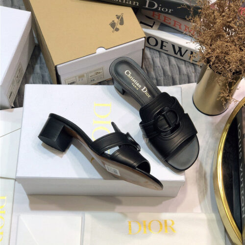 High Quality Luxury Dior Cd Letter Metal Logo Flat Hollow Sandals – Style 08710 product detail