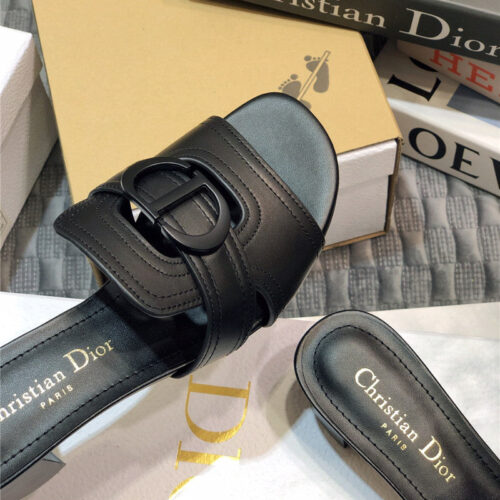 High Quality Luxury Dior Cd Letter Metal Logo Flat Hollow Sandals – Style 08710 product detail