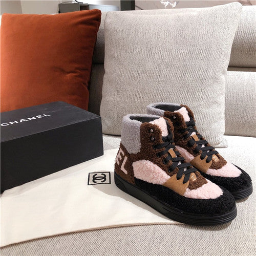 High Quality Luxury Chanel Wool High Top Sneakers – Style 73510 alternate view