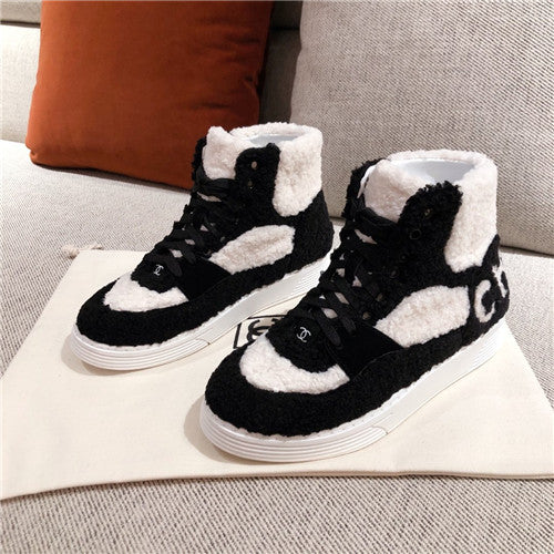 High Quality Luxury Chanel Wool High Top Sneakers – Style 06278