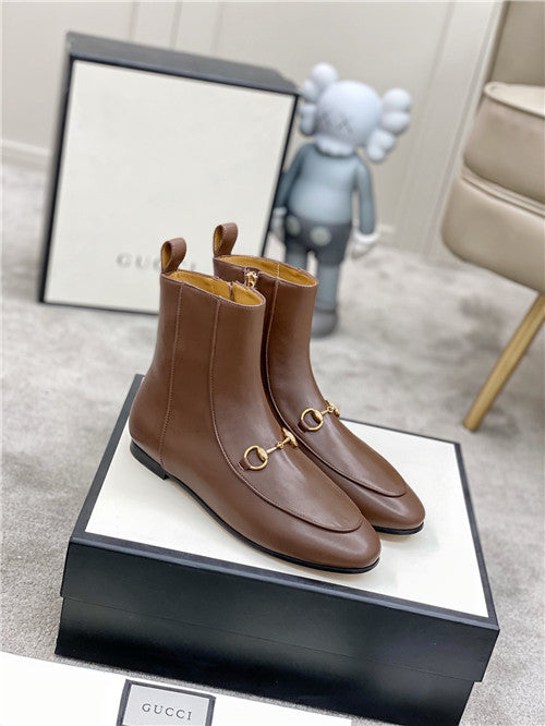 High Quality Luxury Gucci Horsebit Ankle Boots