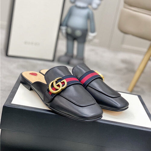High Quality Luxury Gucci GG Buckle Slippers