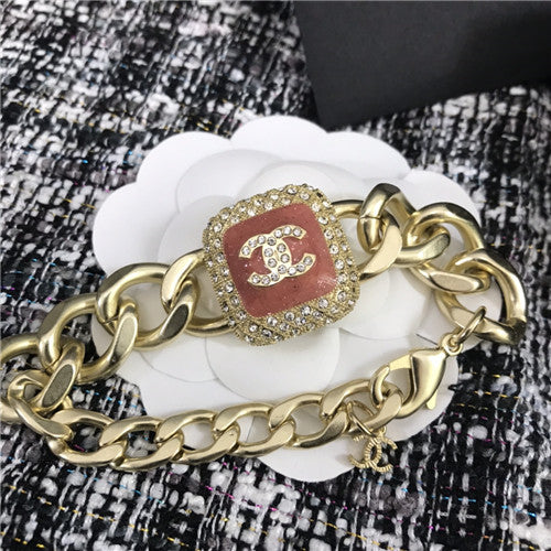 High Quality Luxury Chanel Pink Colored Glaze Bracelet alternate view