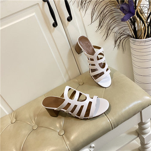 High Quality Luxury Hermes Block Heel Sandals – Style 88675 alternate view