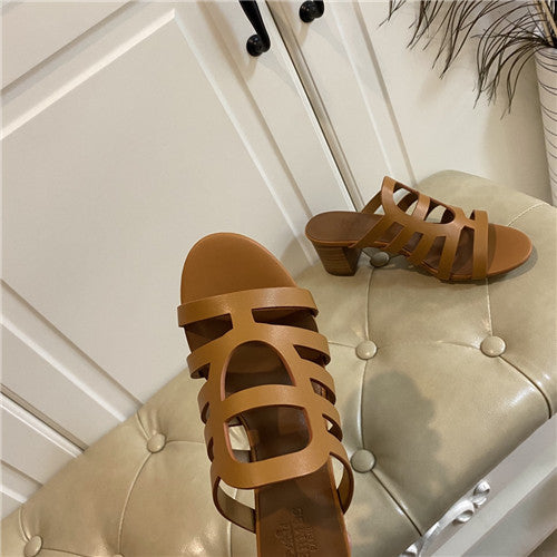 High Quality Luxury Hermes Block Heel Sandals product detail