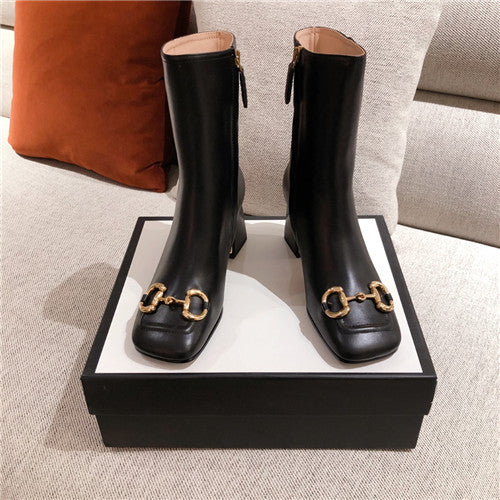 High Quality Luxury Gucci Ankle Black Boots alternate view