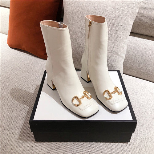 High Quality Luxury Gucci Ankle White Boots