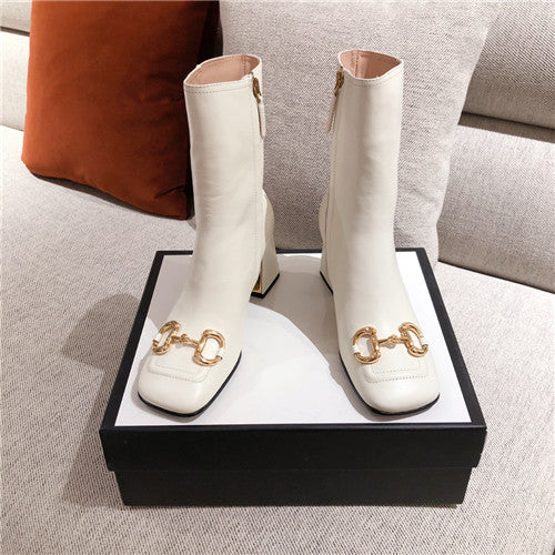 High Quality Luxury Gucci Ankle White Boots alternate view