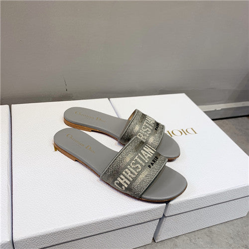High Quality Luxury Dior Embroidered Slippers – Style 54950