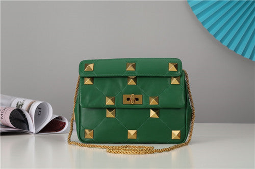 High Quality Luxury Valentino Roma Stud Mini Bag Green