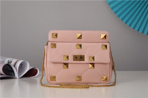 High Quality Luxury Valentino Roma Stud Mini Bag Pink