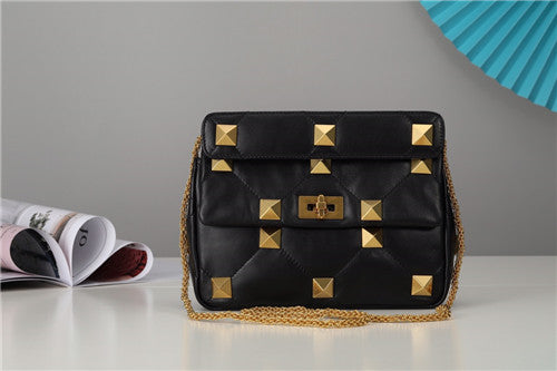 High Quality Luxury Valentino Roma Stud Min Bag Black