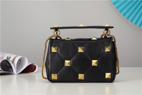 High Quality Luxury Valentino Roma Stud Min Bag Black alternate view