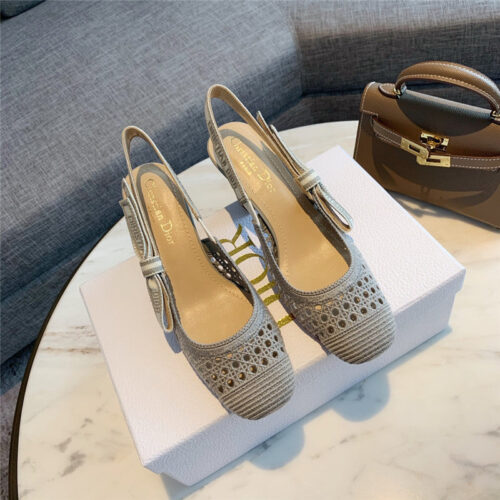 High Quality Luxury Dior New Hollow Lace Bow High-Heeled Sandals – Style 47590