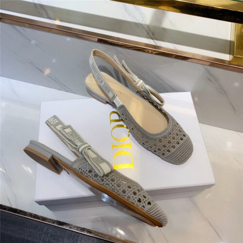 High Quality Luxury Dior New Hollow Lace Bow High-Heeled Sandals – Style 47590 alternate view