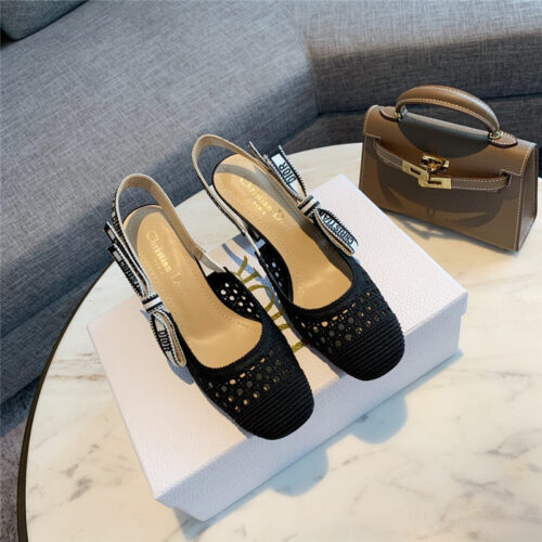 High Quality Luxury Dior New Hollow Lace Bow High-Heeled Sandals – Style 01254
