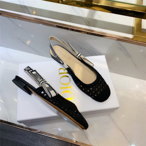 High Quality Luxury Dior New Hollow Lace Bow High-Heeled Sandals – Style 01254 alternate view
