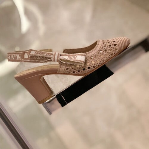 High Quality Luxury Dior New Hollow Lace Bow High-Heeled Sandals – Style 22150 product detail