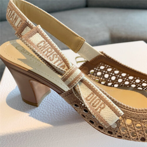 High Quality Luxury Dior New Hollow Lace Bow High-Heeled Sandals – Style 22150 product detail