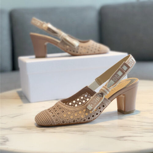 High Quality Luxury Dior New Hollow Lace Bow High-Heeled Sandals – Style 22150 product detail