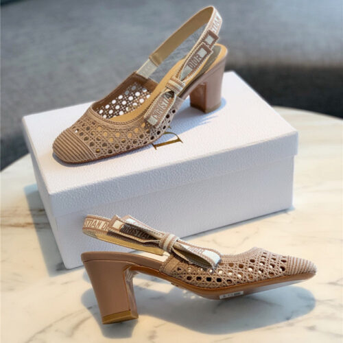 High Quality Luxury Dior New Hollow Lace Bow High-Heeled Sandals – Style 22150 product detail