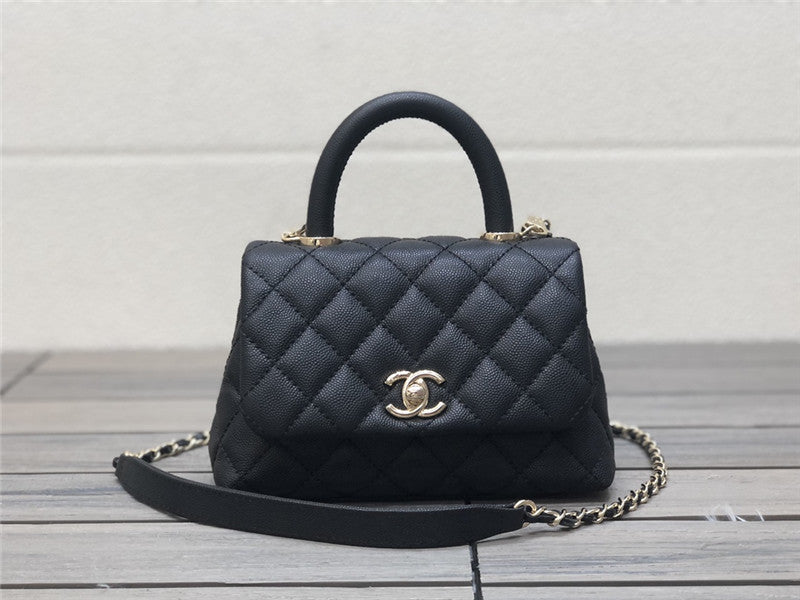 High Quality Luxury Chanel Small Coco Handle Leather Top Handle Bag