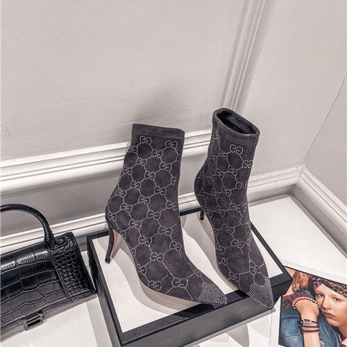 High Quality Luxury Gucci High Heel Stretch Boots