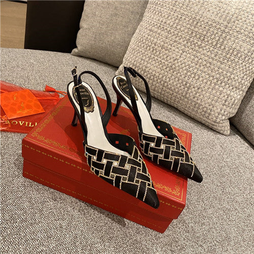 High Quality Luxury Rene Caovilla Heel Sandals – Style 86630